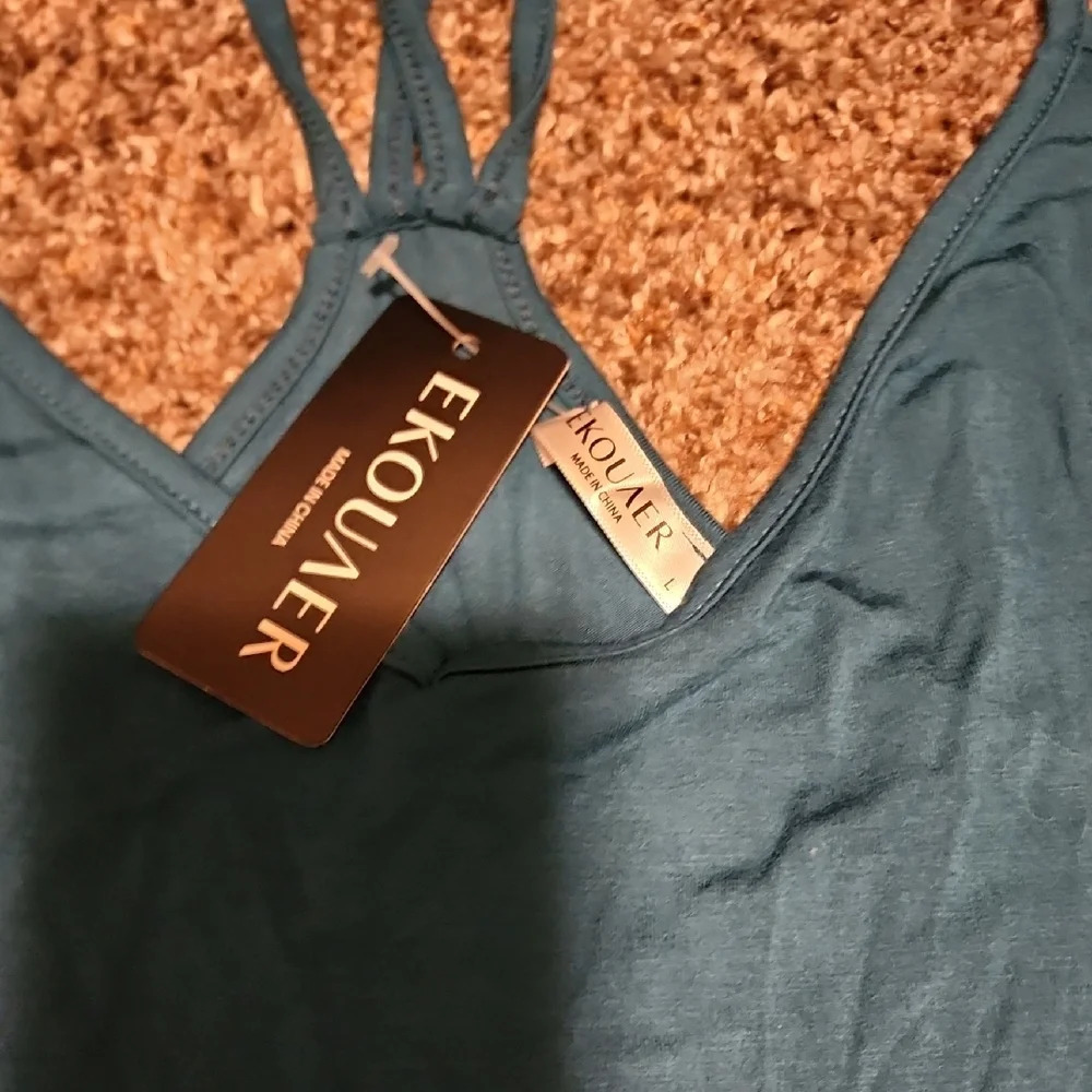 NWT Blue Backless Camisole Dress with Spaghetti Straps - Picture 2 of 6